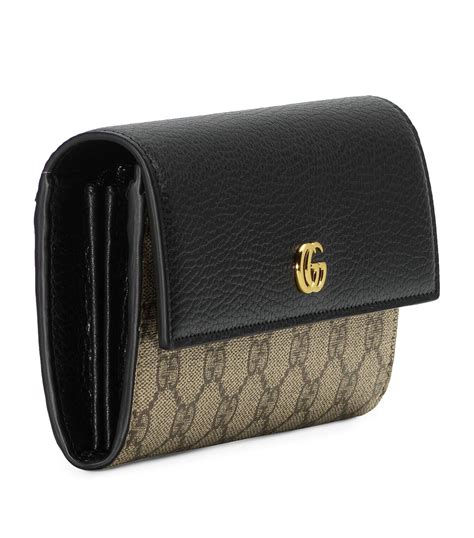 gucci gg leather continental wallet|gucci card holder sale clearance.